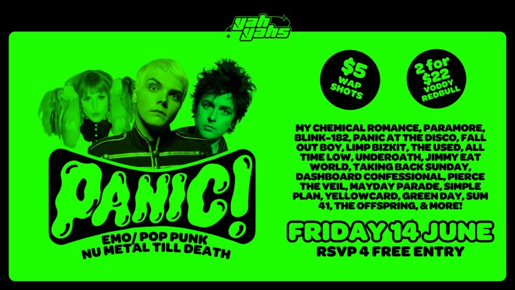 PANIC! Emo/Pop-punk Party FRI June 14